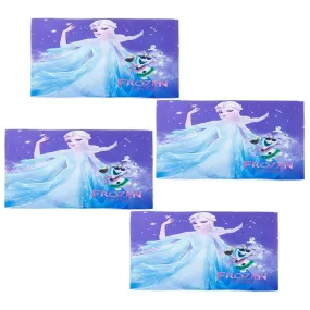 Kuber Industries Disney Frozen Microfiber Soft Kids Bath Towel-Pack of 4 (Sky Blue)