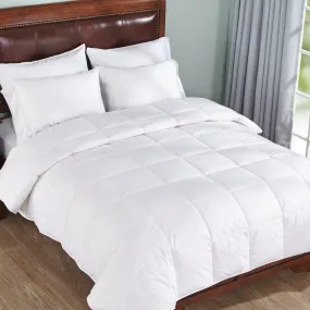 Kuber Industries Reversible Microfibre Double Comforter King Size, White (CLT573)