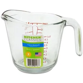 Libra 195-91660LIB Kitchen Classics Clear Glass Measuring Cup, Red Print,16 Oz