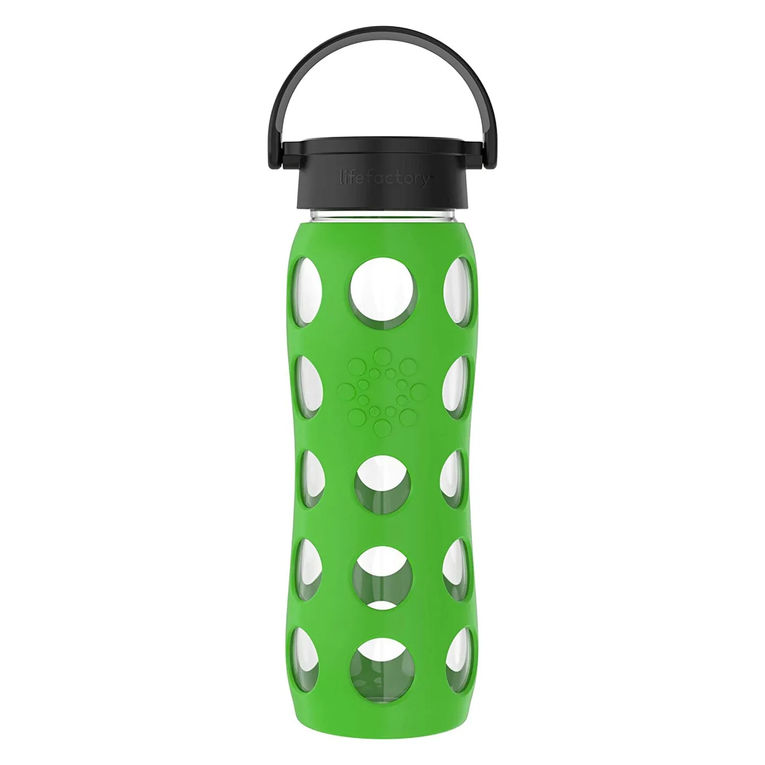 Lifefactory 22-Ounce BPA-Free Glass Water Bottle with Classic Cap and Protective Silicone Sleeve, Moss