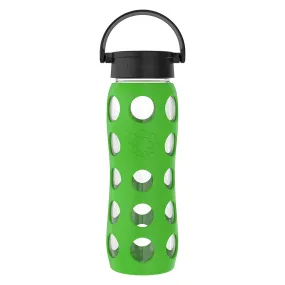 Lifefactory 22-Ounce BPA-Free Glass Water Bottle with Classic Cap and Protective Silicone Sleeve, Moss