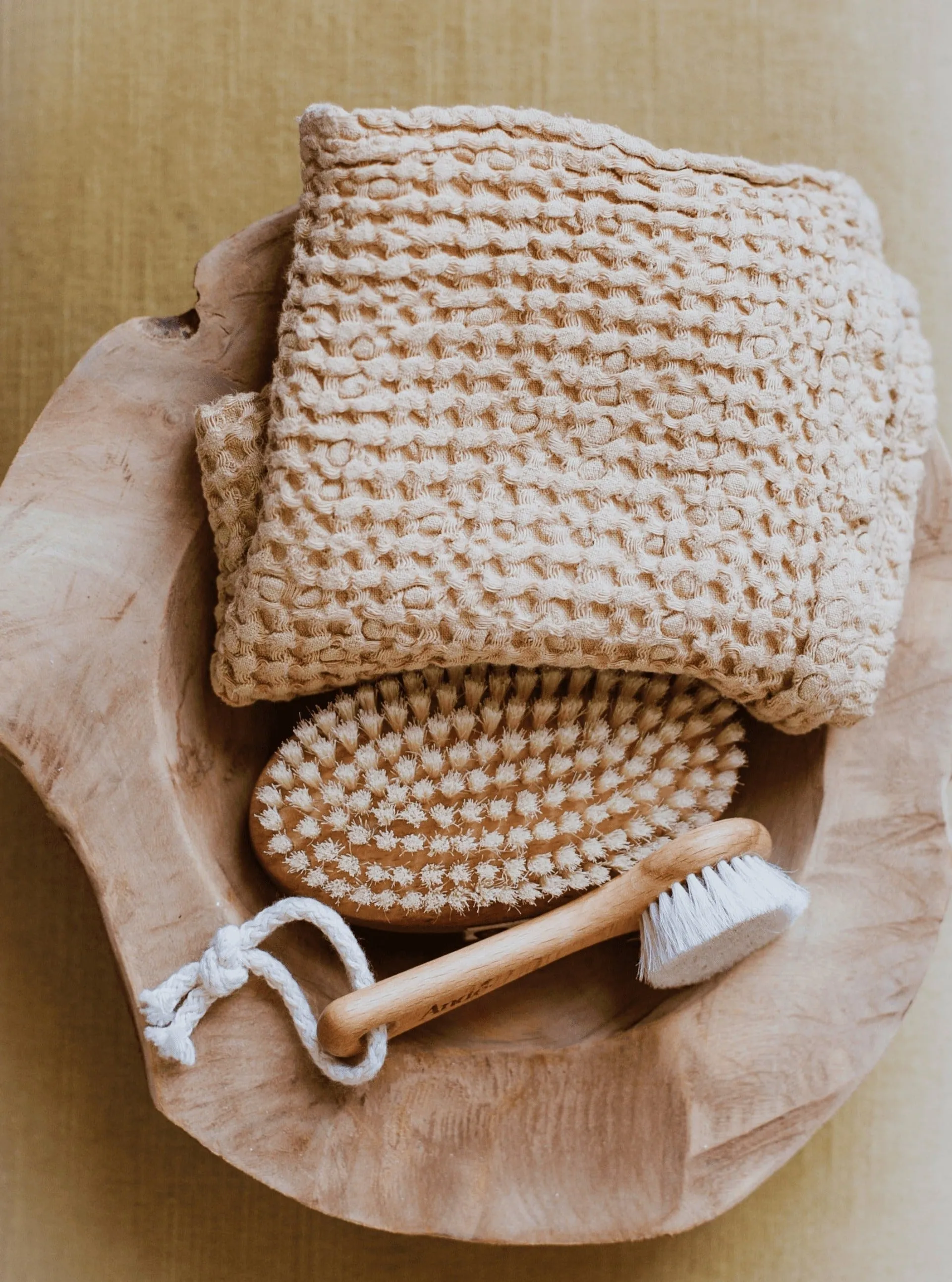 Linen Waffle Bath Towel - Dusty Rose