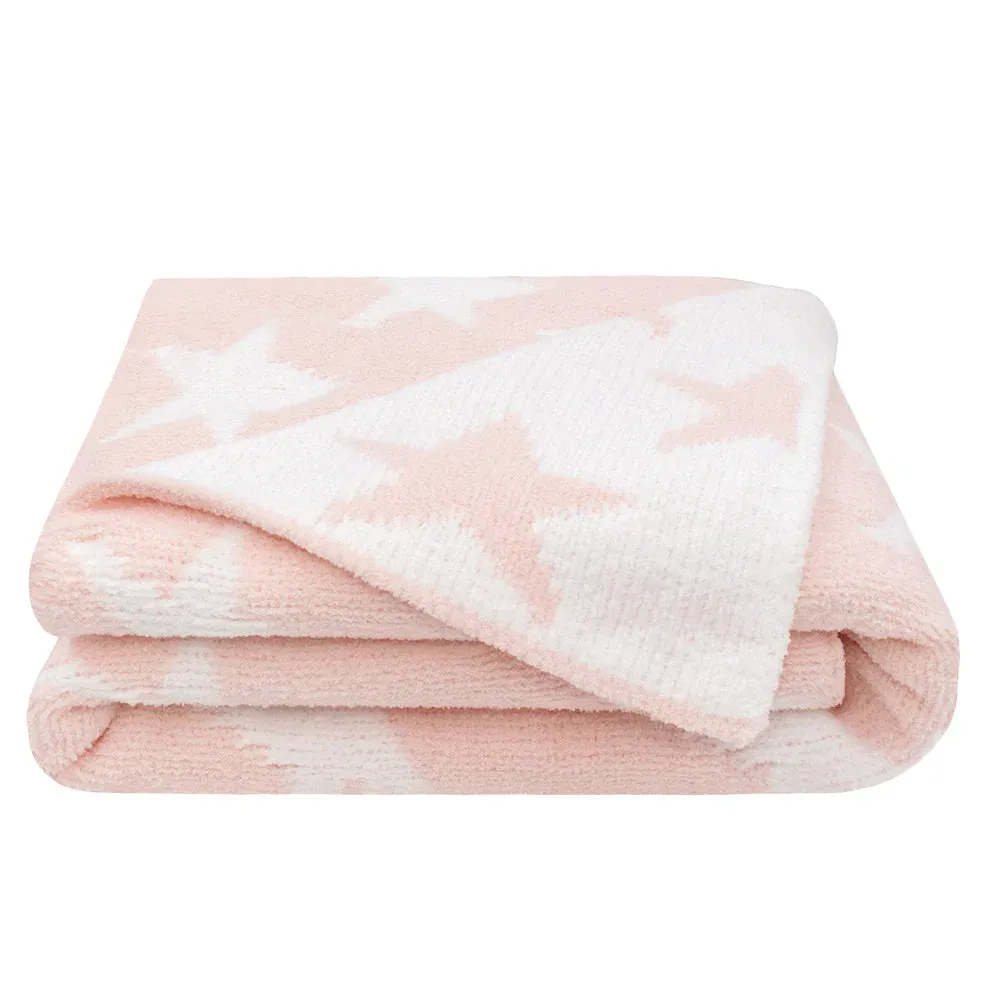 Living Textiles | Chenille Blanket - Pink Hearts