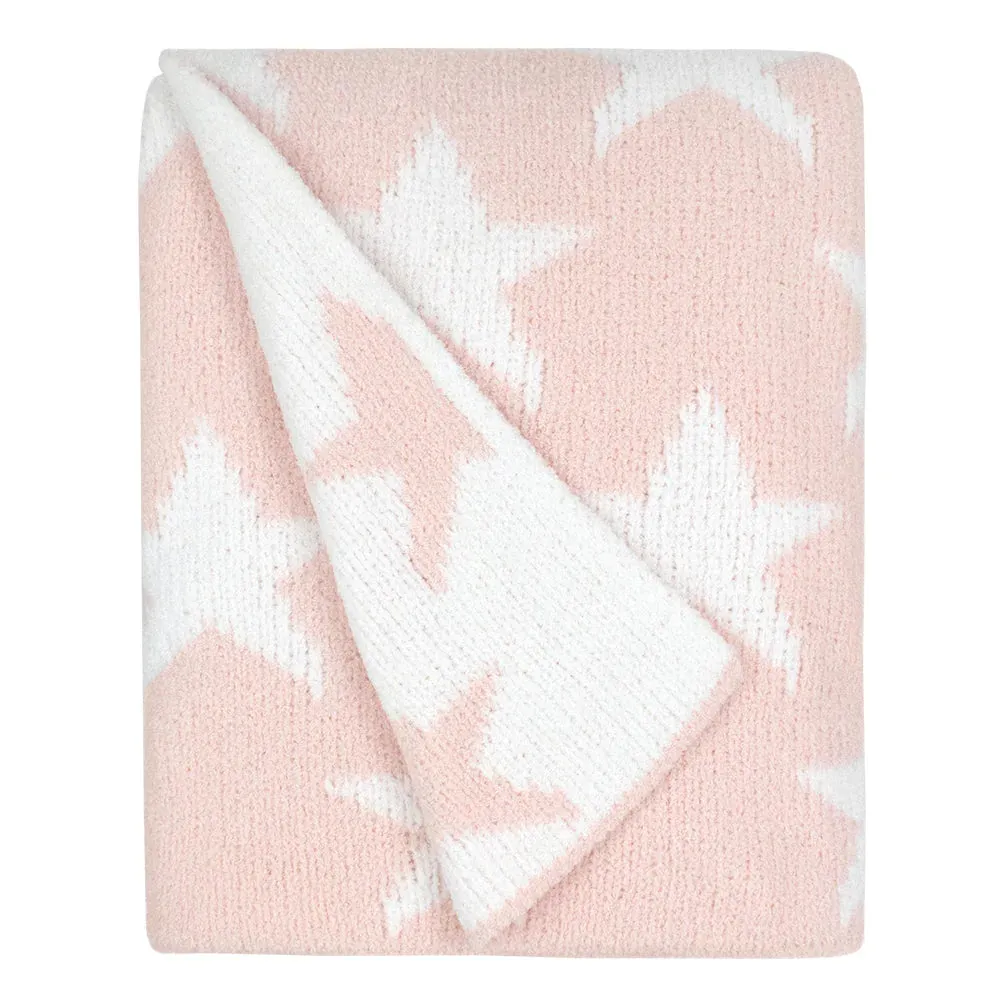 Living Textiles | Chenille Blanket - Pink Hearts