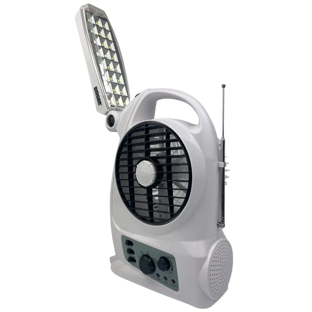 Ludger 5" Rechargeable Fan with Built-in Radio EL-8205RF