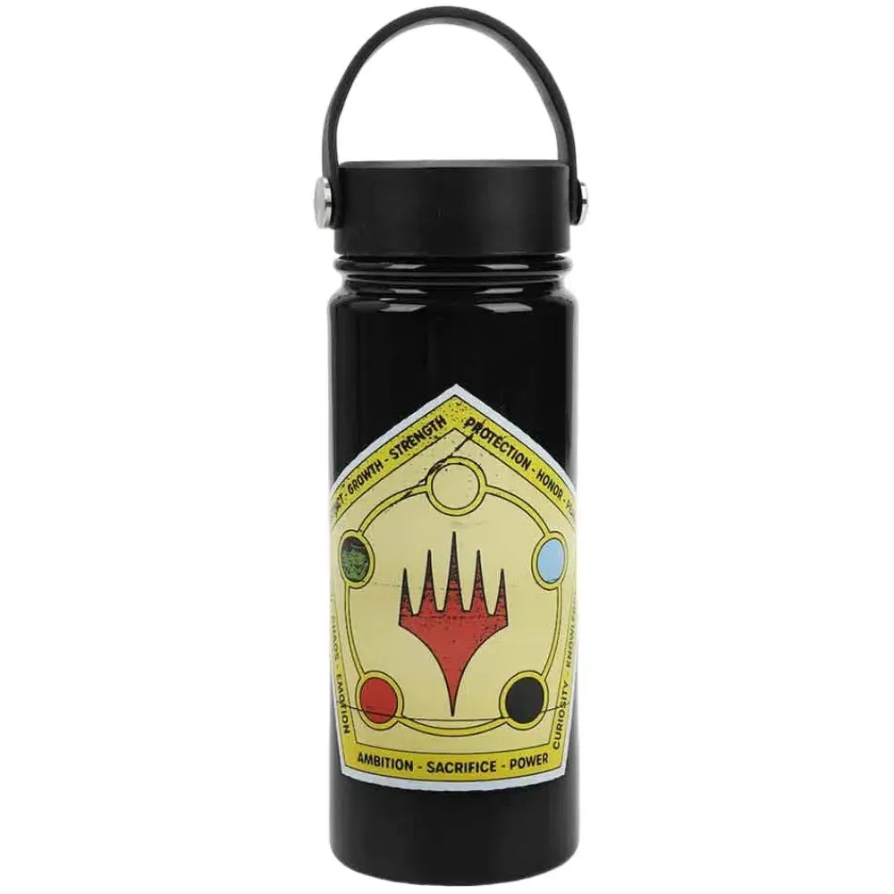 Magic The Gathering - All Five Mana Colors Water Bottle (Stainless Steel, 17 oz.) - Bioworld