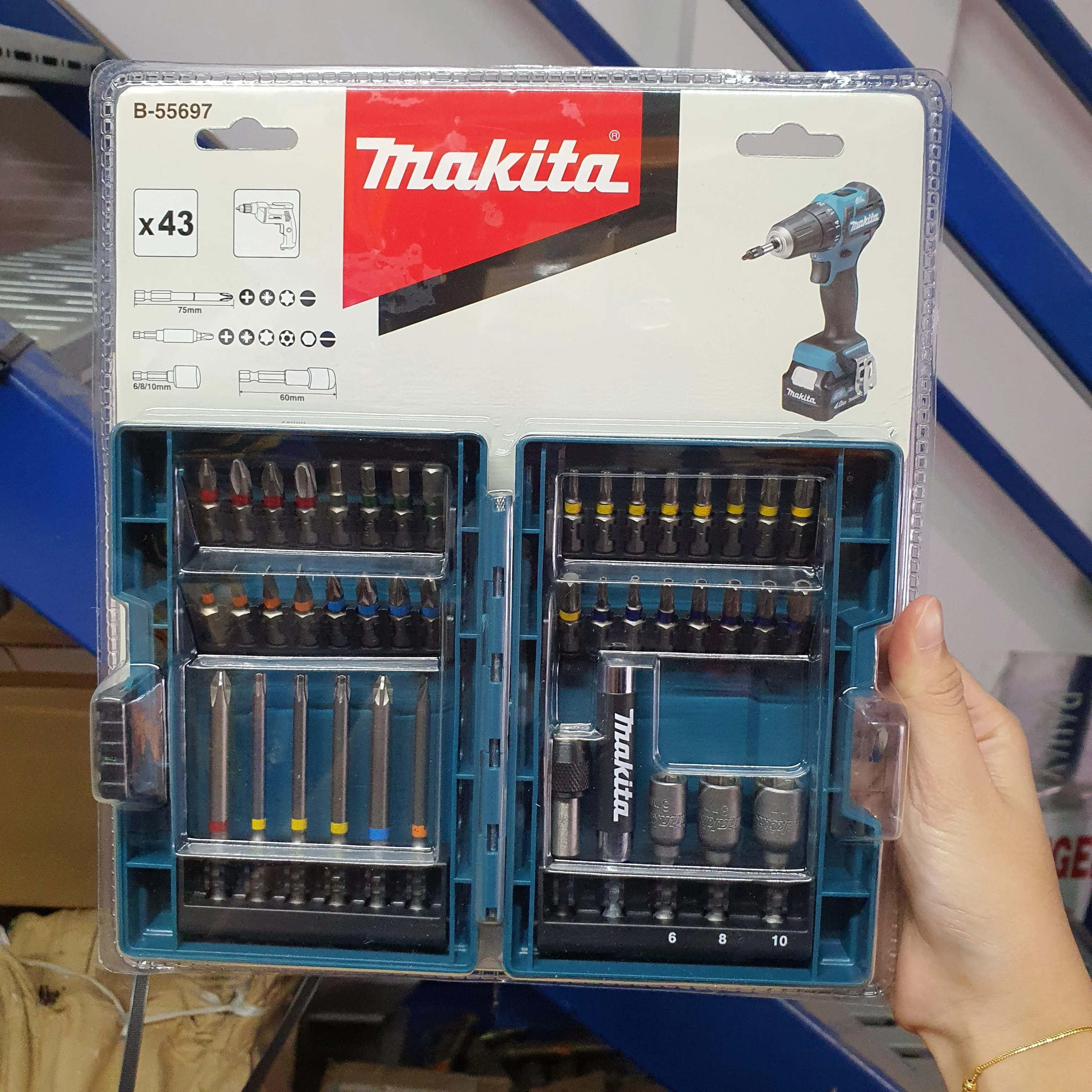 Makita B-55697, 43PCS Colour Screw Bits Set | Model : B-55697