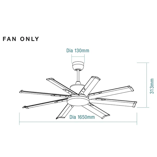 Martec Albatross 65in 165cm DC Ceiling Fan - White