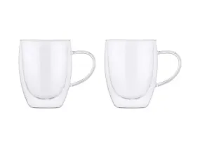 Maxwell & Williams Blend Double Wall Glass Mug 350ML Set of 2 Gift Boxed