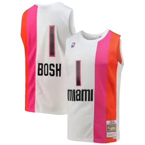 Men's Mitchell & Ness Chris Bosh White Miami Heat 2011-12 Hardwood Classics Swingman Jersey