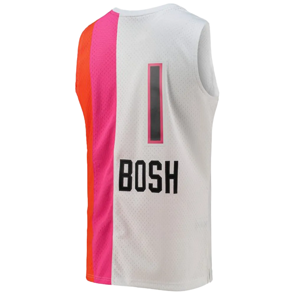 Men's Mitchell & Ness Chris Bosh White Miami Heat 2011-12 Hardwood Classics Swingman Jersey