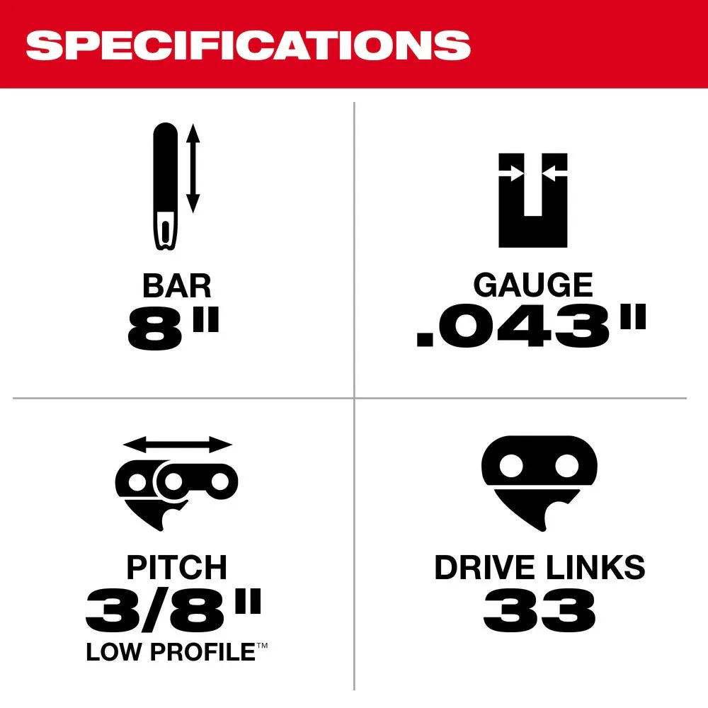 Milwaukee 49-16-2750 8" Pruning Saw Chain