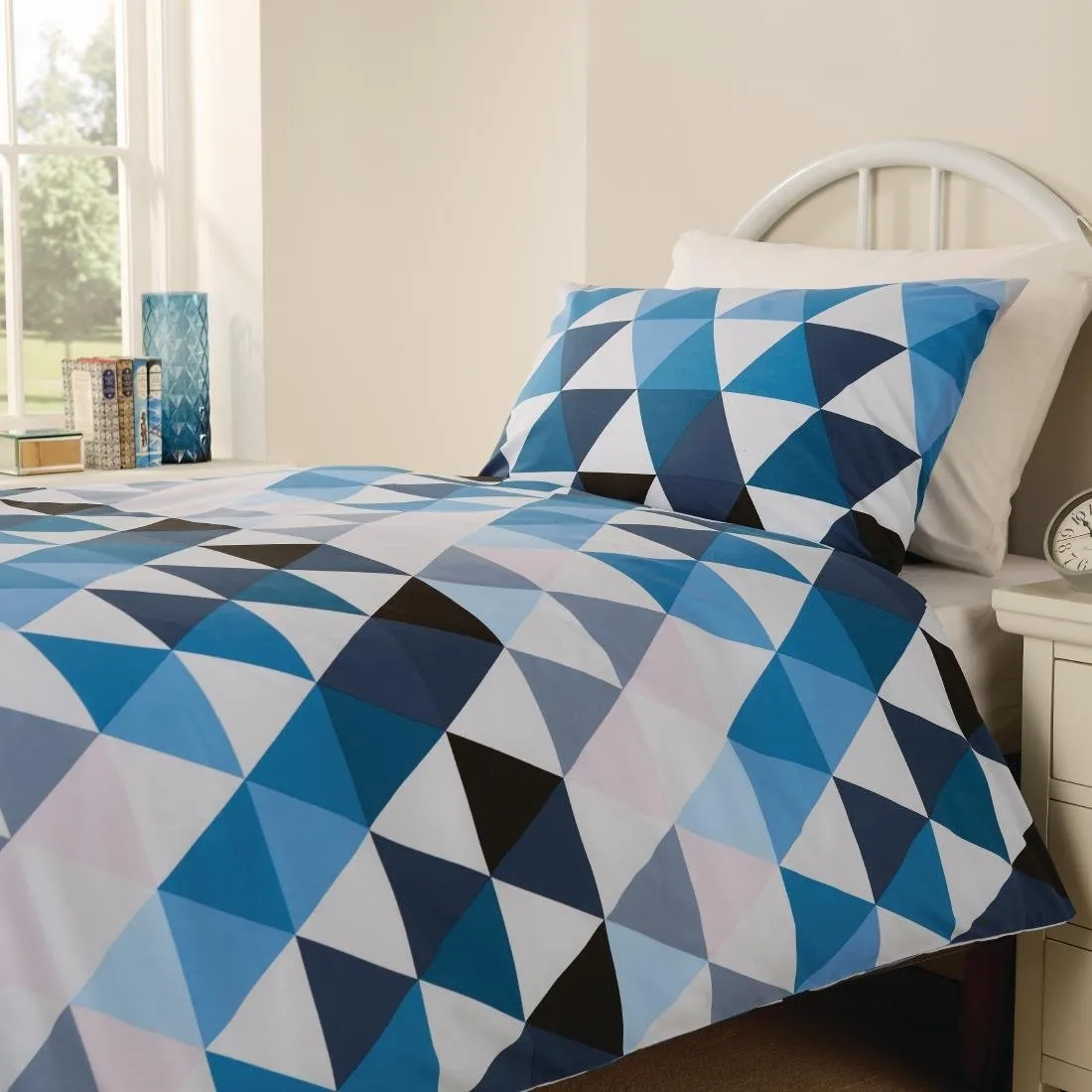 Mitre Essentials Geo Bedding Set Blue Double - HD160