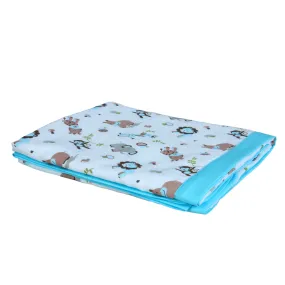 Muslin Blanket - 4 Layered - Zoo Blue