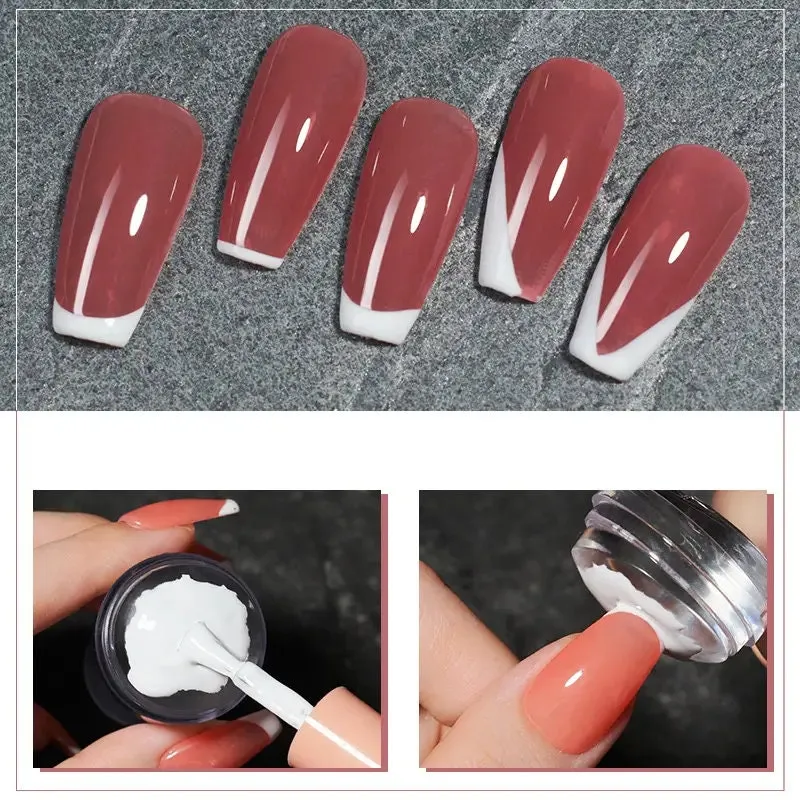 Nail Art Transparent Silicone Seal Nail Polish Stamping DIY Scraper Kit Manicure Tools