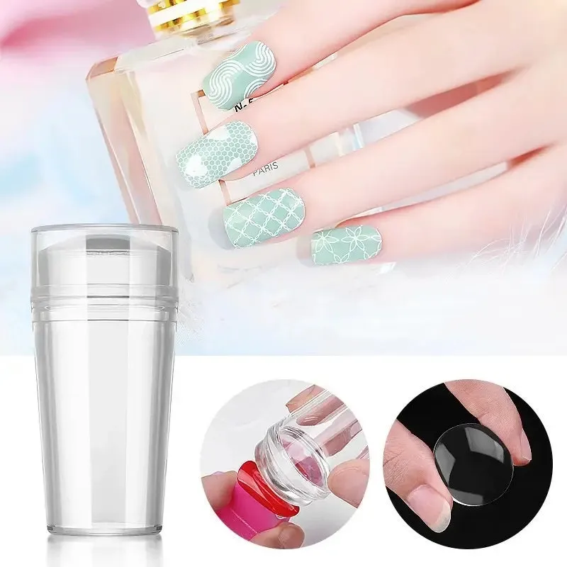 Nail Art Transparent Silicone Seal Nail Polish Stamping DIY Scraper Kit Manicure Tools