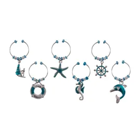 Nautical Wine Glass Charms 6 Pack