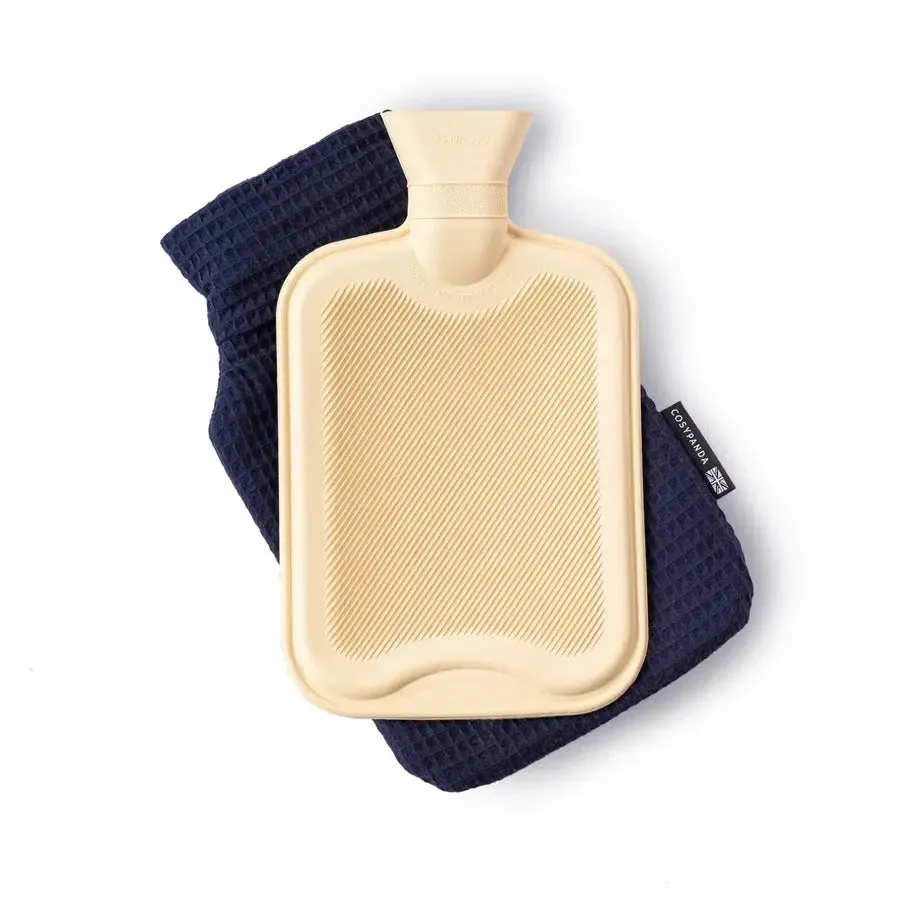 Navy Blue Luxurious 2 Litre Waffle Hot Water Bottle