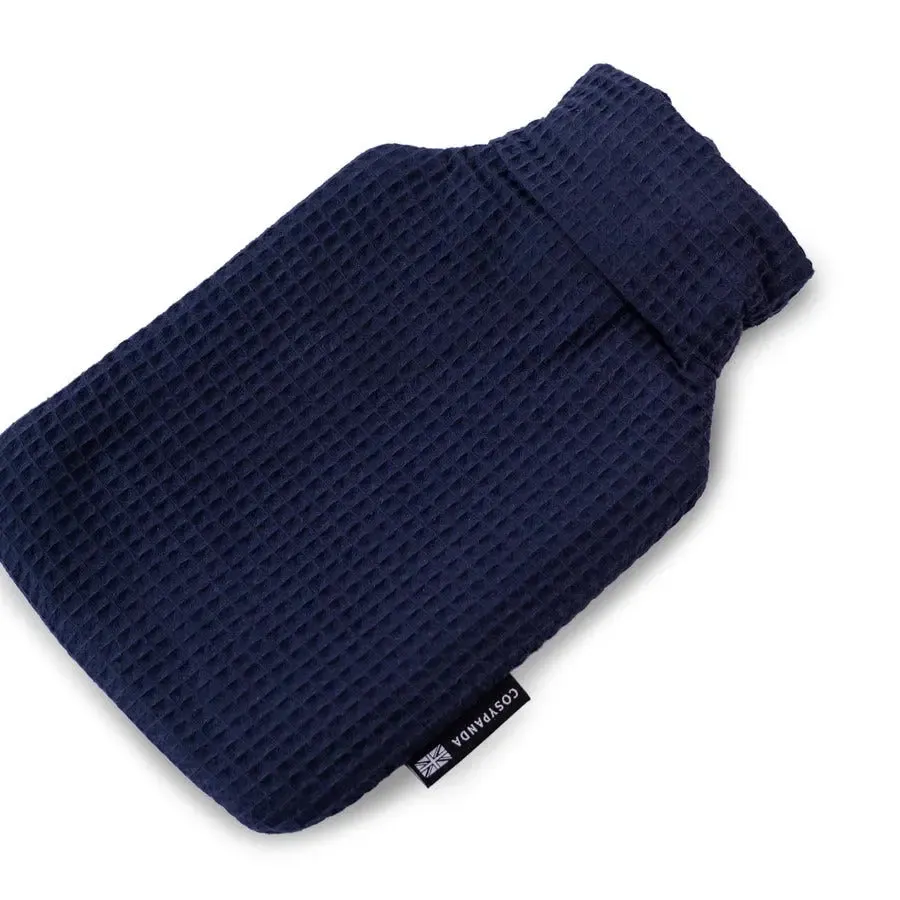 Navy Blue Luxurious 2 Litre Waffle Hot Water Bottle