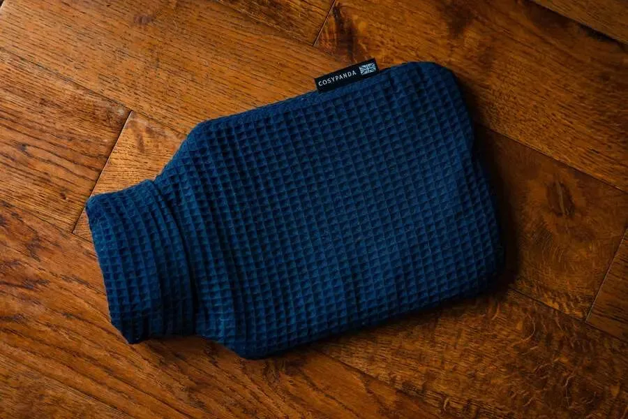 Navy Blue Luxurious 2 Litre Waffle Hot Water Bottle