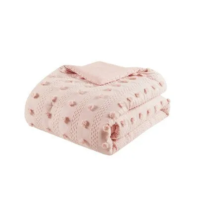 New - Intelligent Design 2pc Twin/Twin Extra Long Elise Clip Jacquard Comforter Set Pink