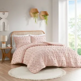 New - Intelligent Design 2pc Twin/Twin Extra Long Elise Clip Jacquard Comforter Set Pink