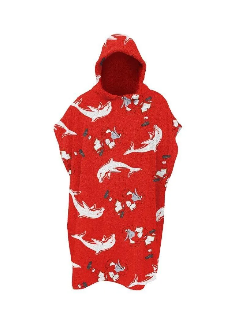 NRL Youth Hooded Towel - Dolphins - Kids - Beach Bath - OSFM