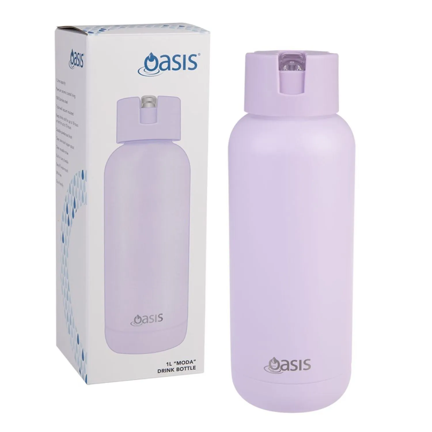 Oasis Stainless Steel Insulated Ceramic Moda Bottle 1L