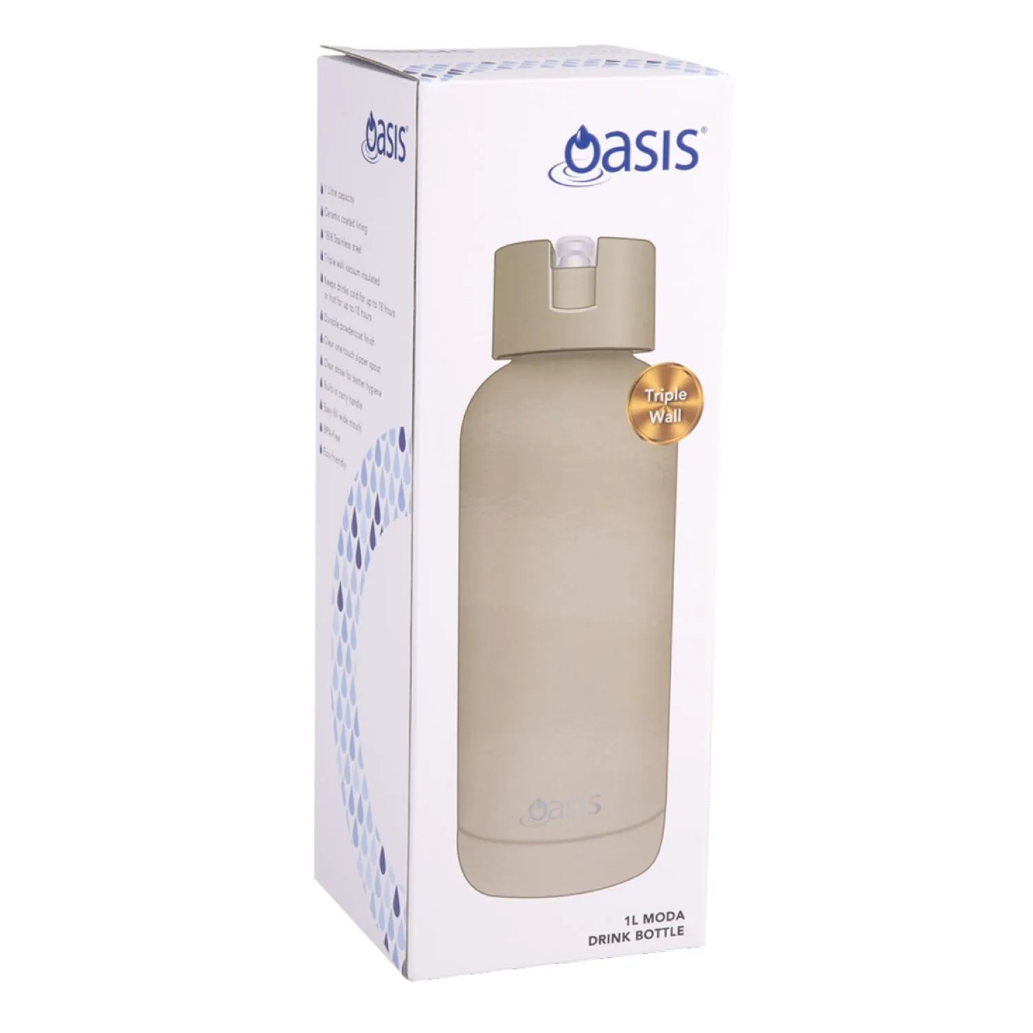 Oasis Stainless Steel Insulated Ceramic Moda Bottle 1L