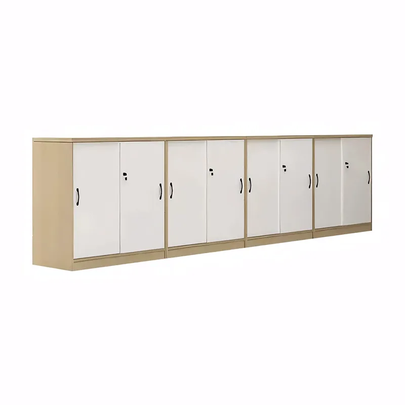 Office Storage Cabinet Partition Cabinet with Wooden Sliding Doors