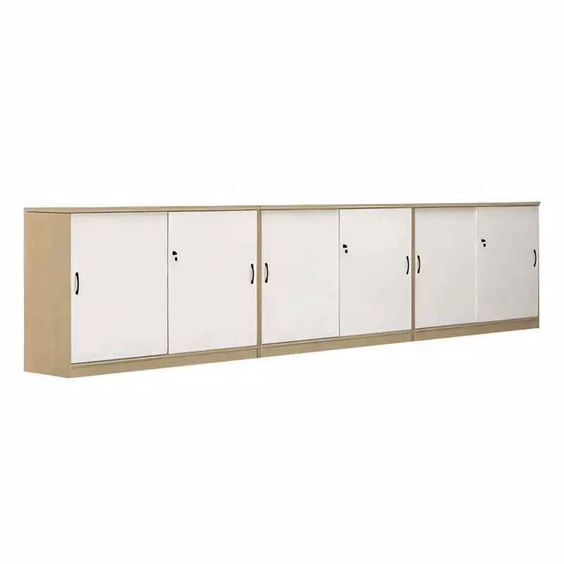 Office Storage Cabinet Partition Cabinet with Wooden Sliding Doors