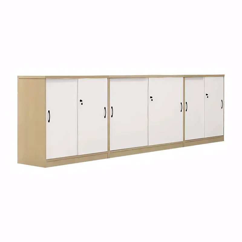 Office Storage Cabinet Partition Cabinet with Wooden Sliding Doors