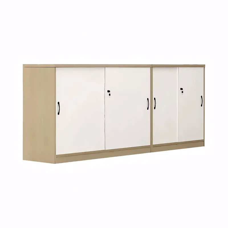 Office Storage Cabinet Partition Cabinet with Wooden Sliding Doors