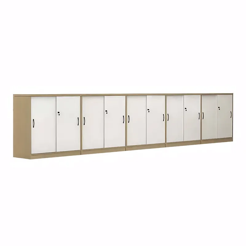 Office Storage Cabinet Partition Cabinet with Wooden Sliding Doors