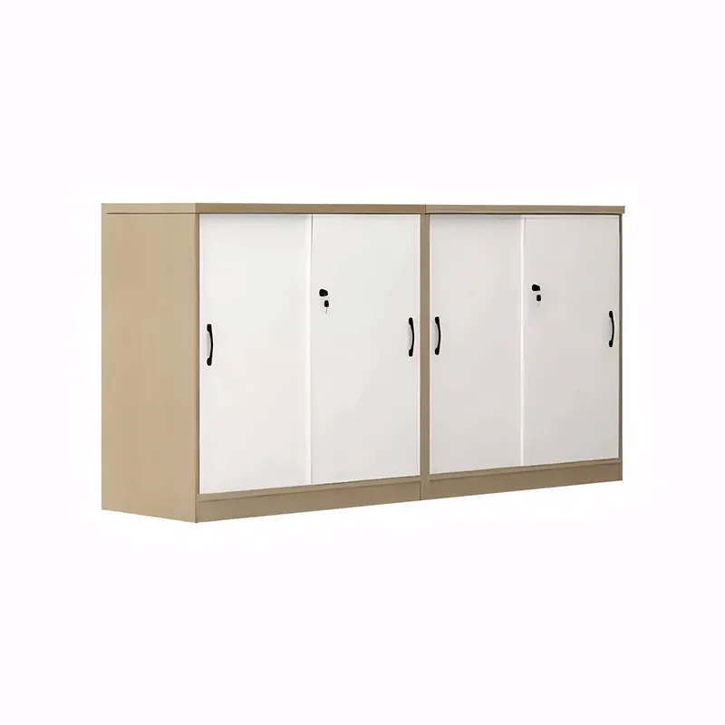 Office Storage Cabinet Partition Cabinet with Wooden Sliding Doors