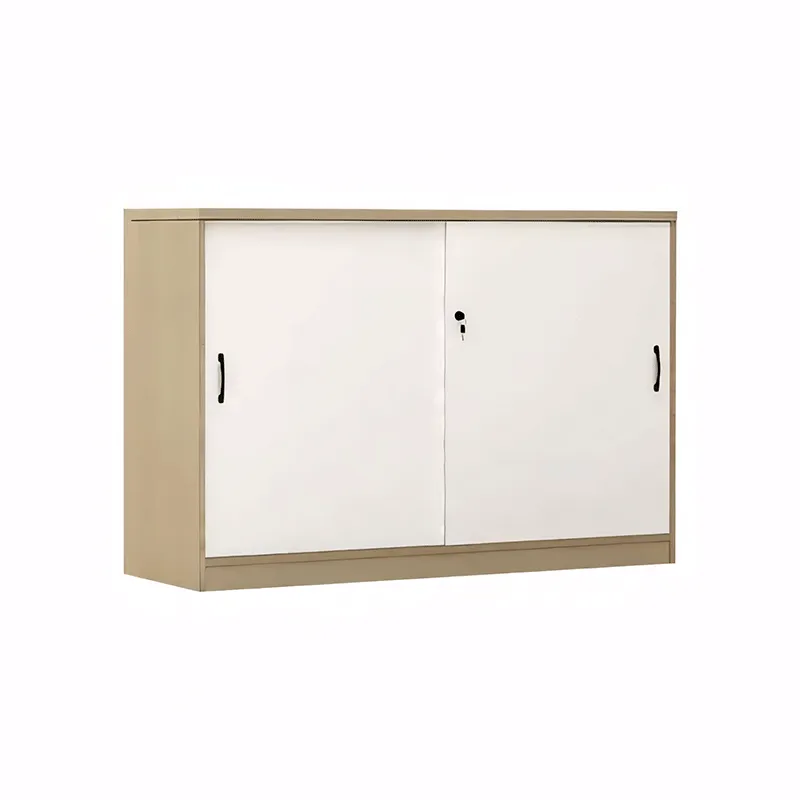 Office Storage Cabinet Partition Cabinet with Wooden Sliding Doors