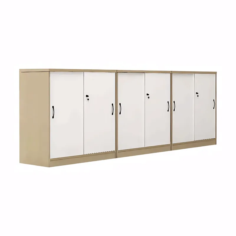 Office Storage Cabinet Partition Cabinet with Wooden Sliding Doors