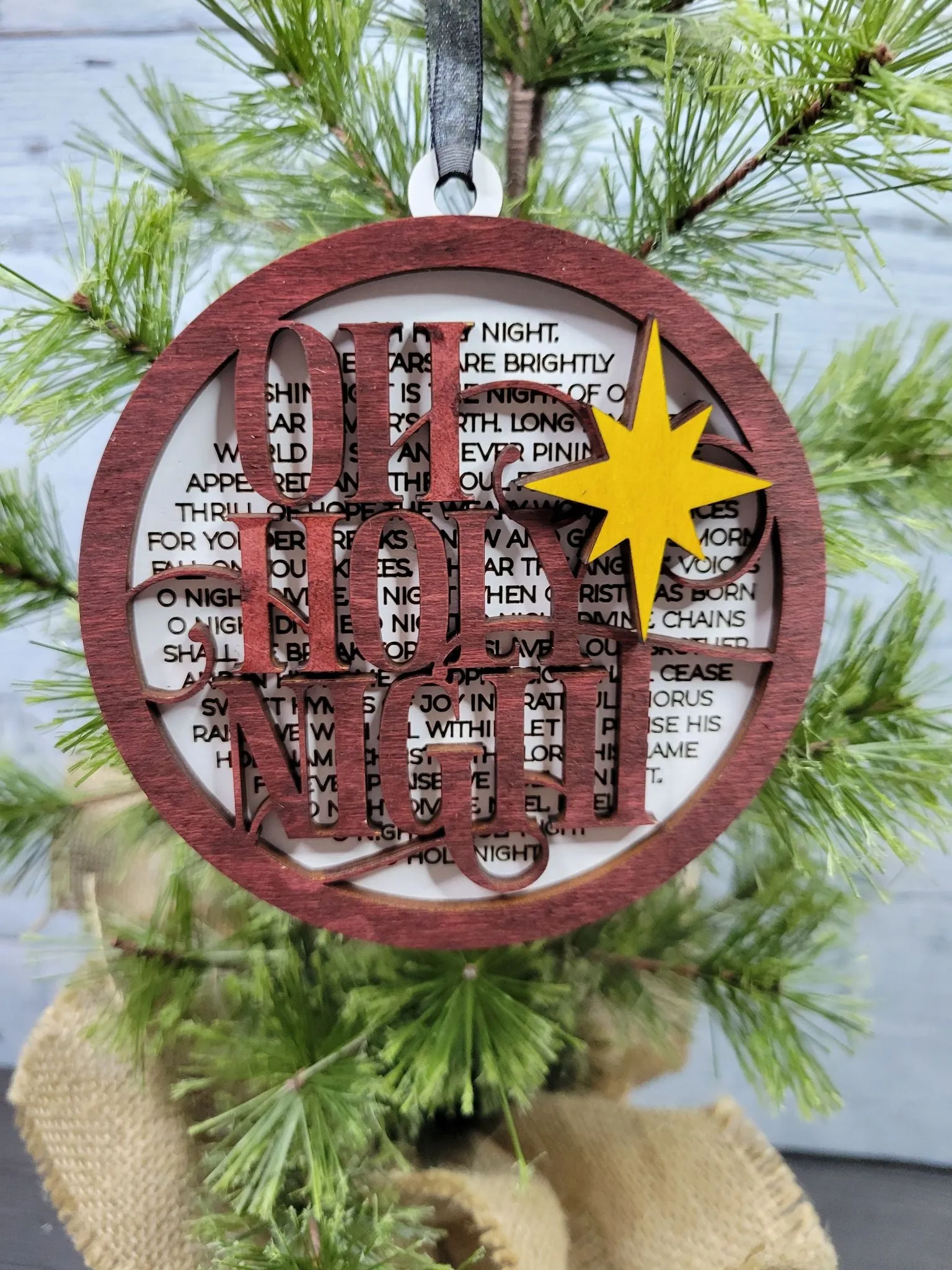 Oh Holy Night Ornament SVG Laser Ready File