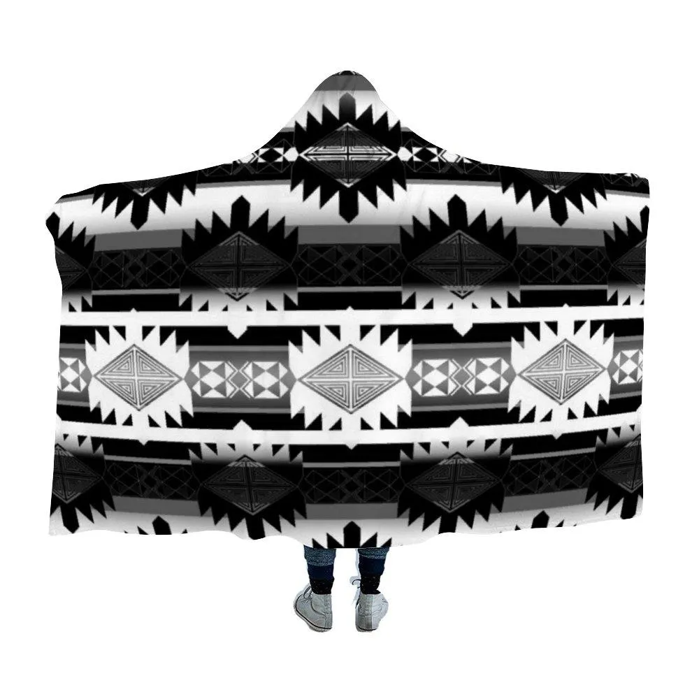 Okotoks Black and White Hooded Blanket