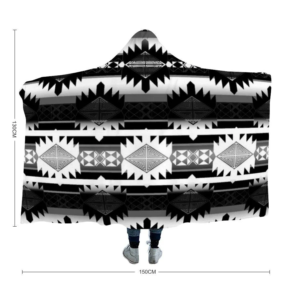 Okotoks Black and White Hooded Blanket