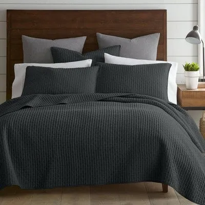 Open Box - Dark Gray Solid Quilt Set (Twin) 2pc-The Industrial Shop