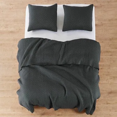 Open Box - Dark Gray Solid Quilt Set (Twin) 2pc-The Industrial Shop