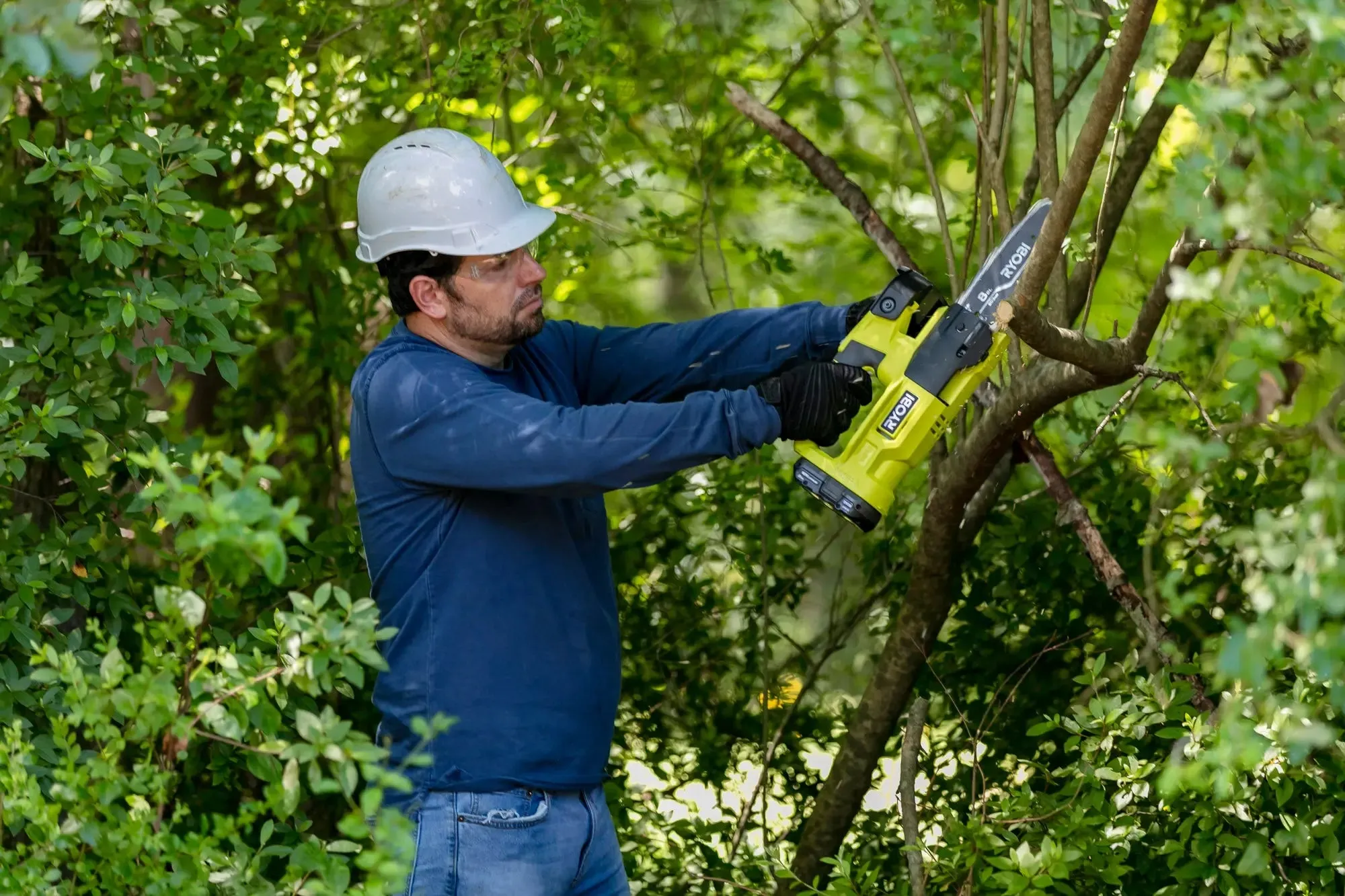 Open Box -  RYOBI ONE  18V 8 in. Cordless Battery Pole Saw and 8 in. Pruning Saw Combo Kit with 2.0 Ah Battery and Charger