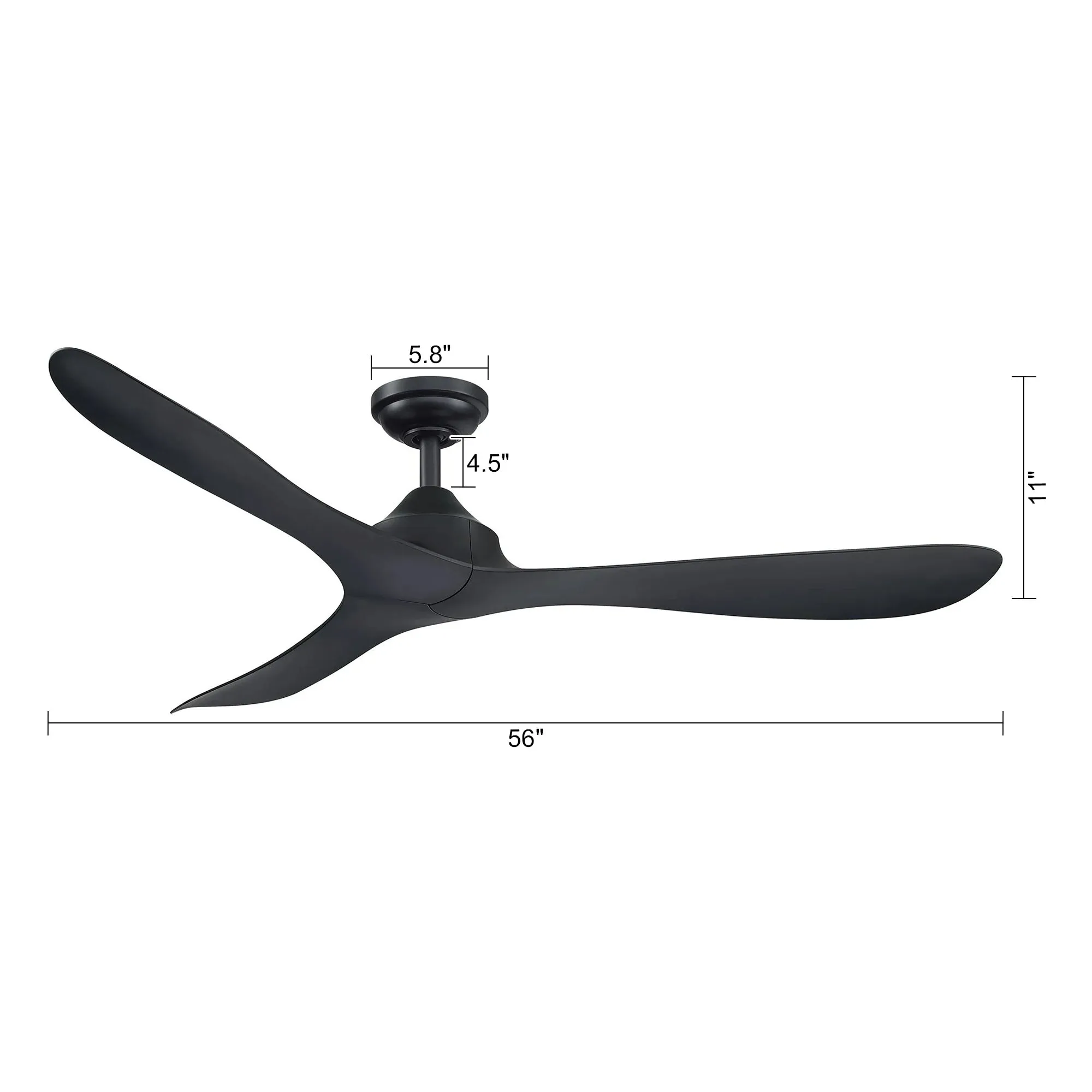 Parrot Uncle 56" Propeller Ceiling Fan Downrod Mount with Remote Control New