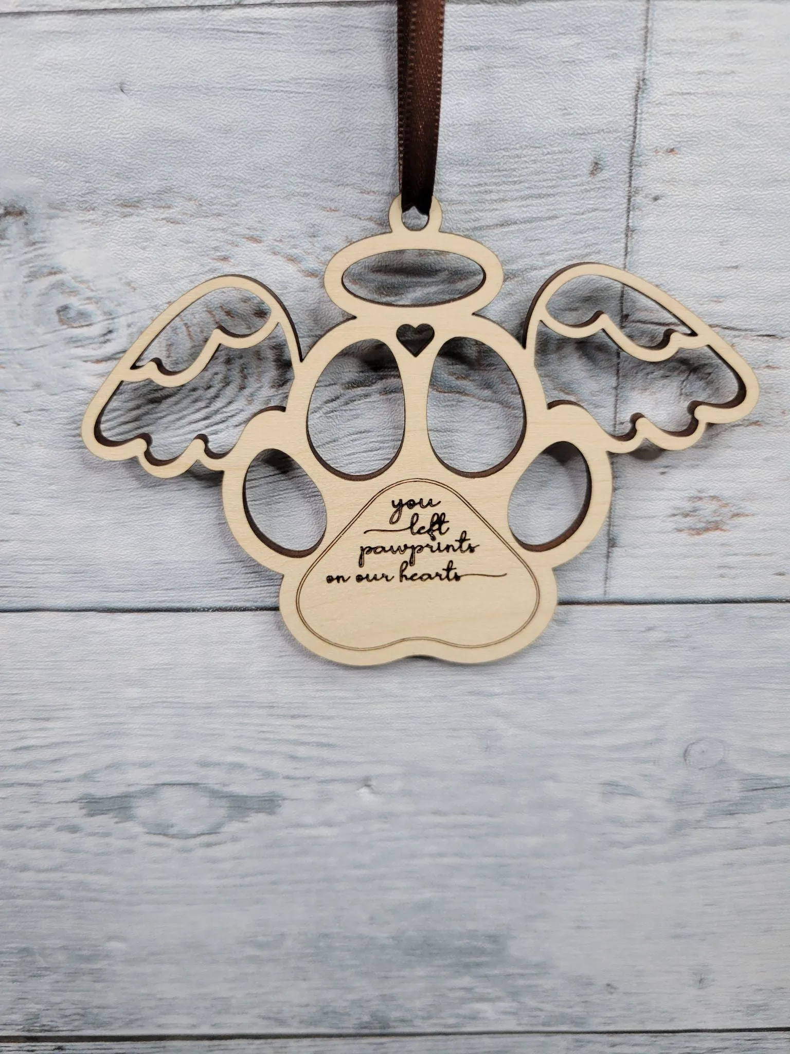 Paw Print Pet Memorial Ornament Laser Ready SVG File