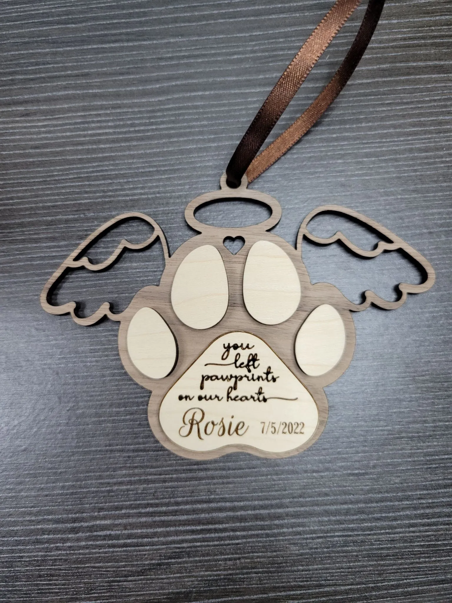 Paw Print Pet Memorial Ornament Laser Ready SVG File