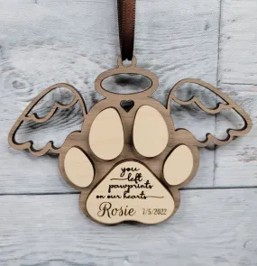 Paw Print Pet Memorial Ornament Laser Ready SVG File