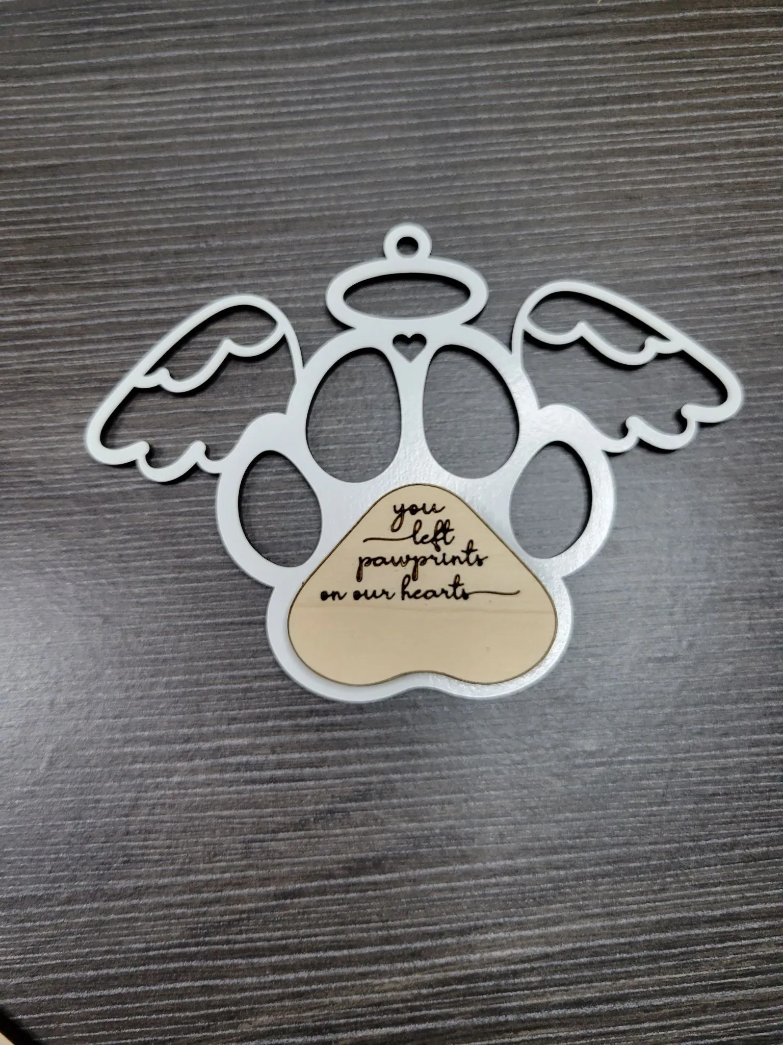 Paw Print Pet Memorial Ornament Laser Ready SVG File