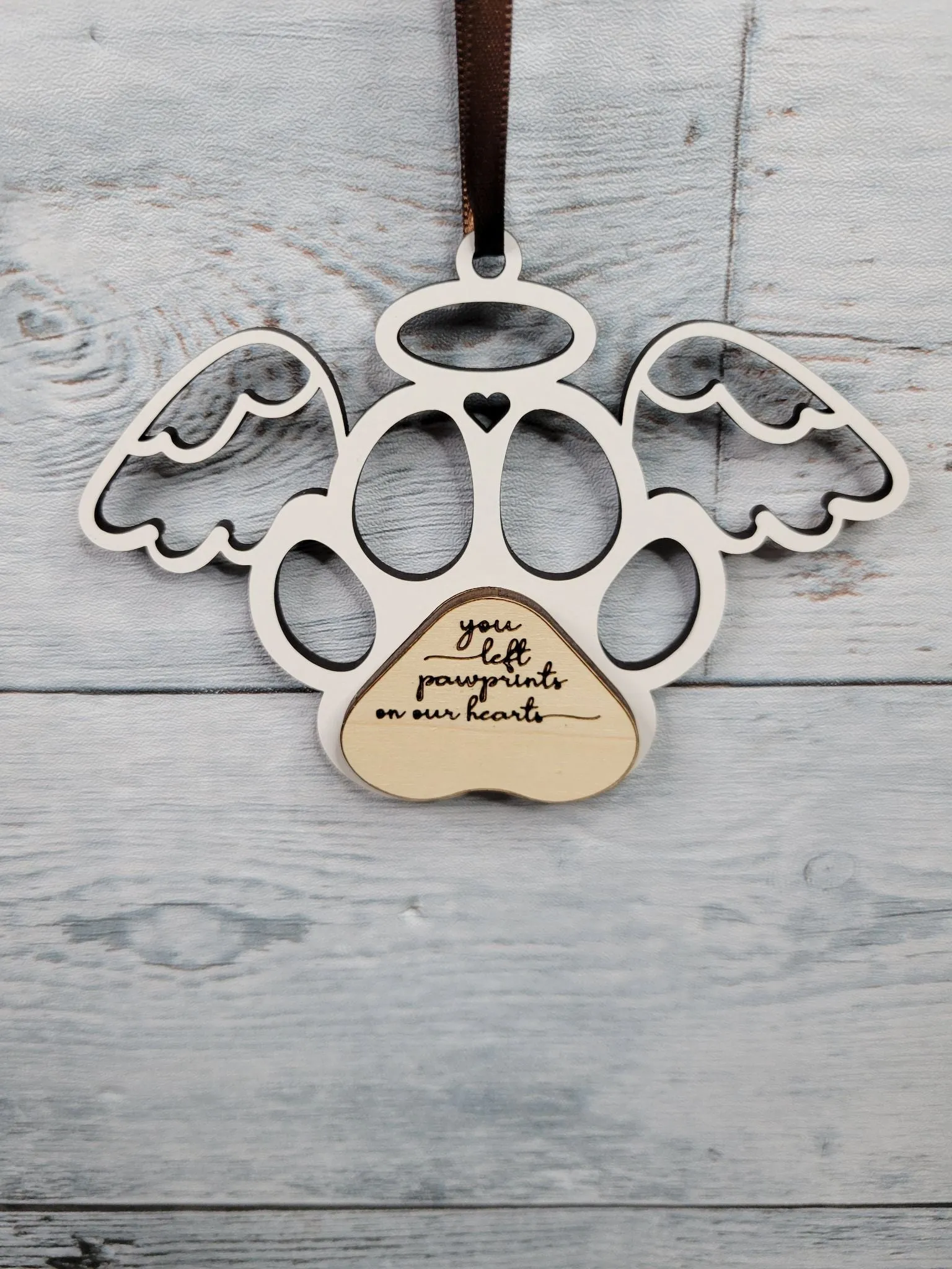 Paw Print Pet Memorial Ornament Laser Ready SVG File