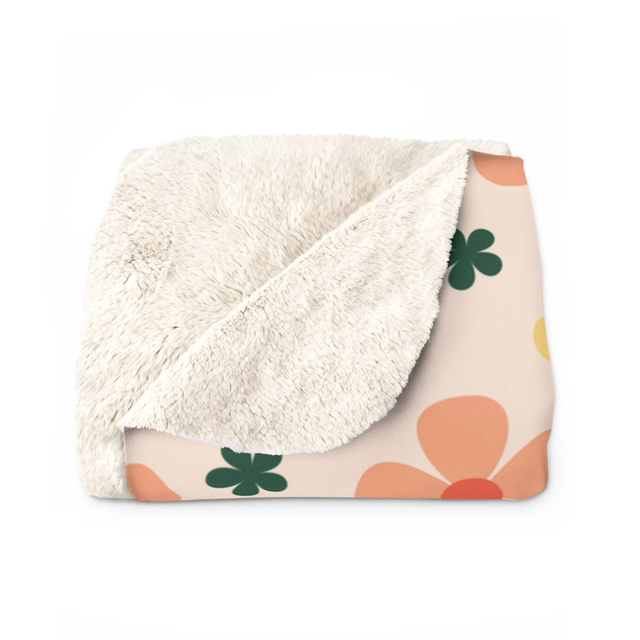 Peach Floral Throw Blanket at Bling & Bloom's Boutique | Sherpa Fleece Flower Cozy Blanket